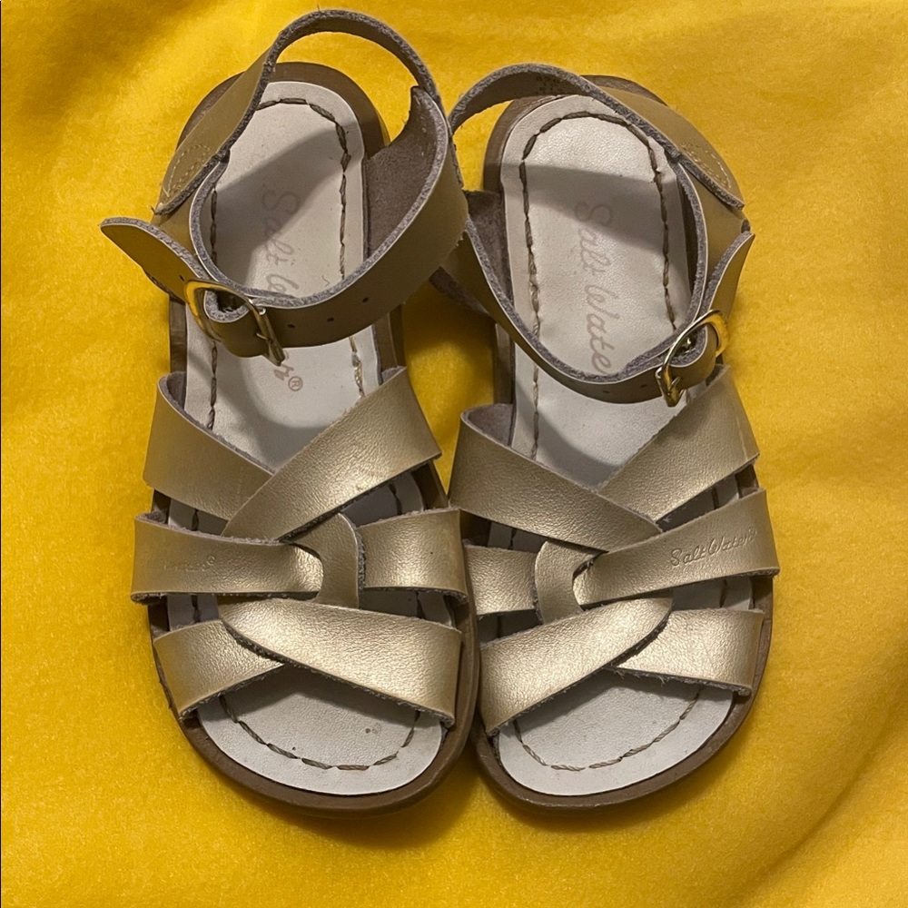 Salt Water Kids Metallic Gold Slide Sandals